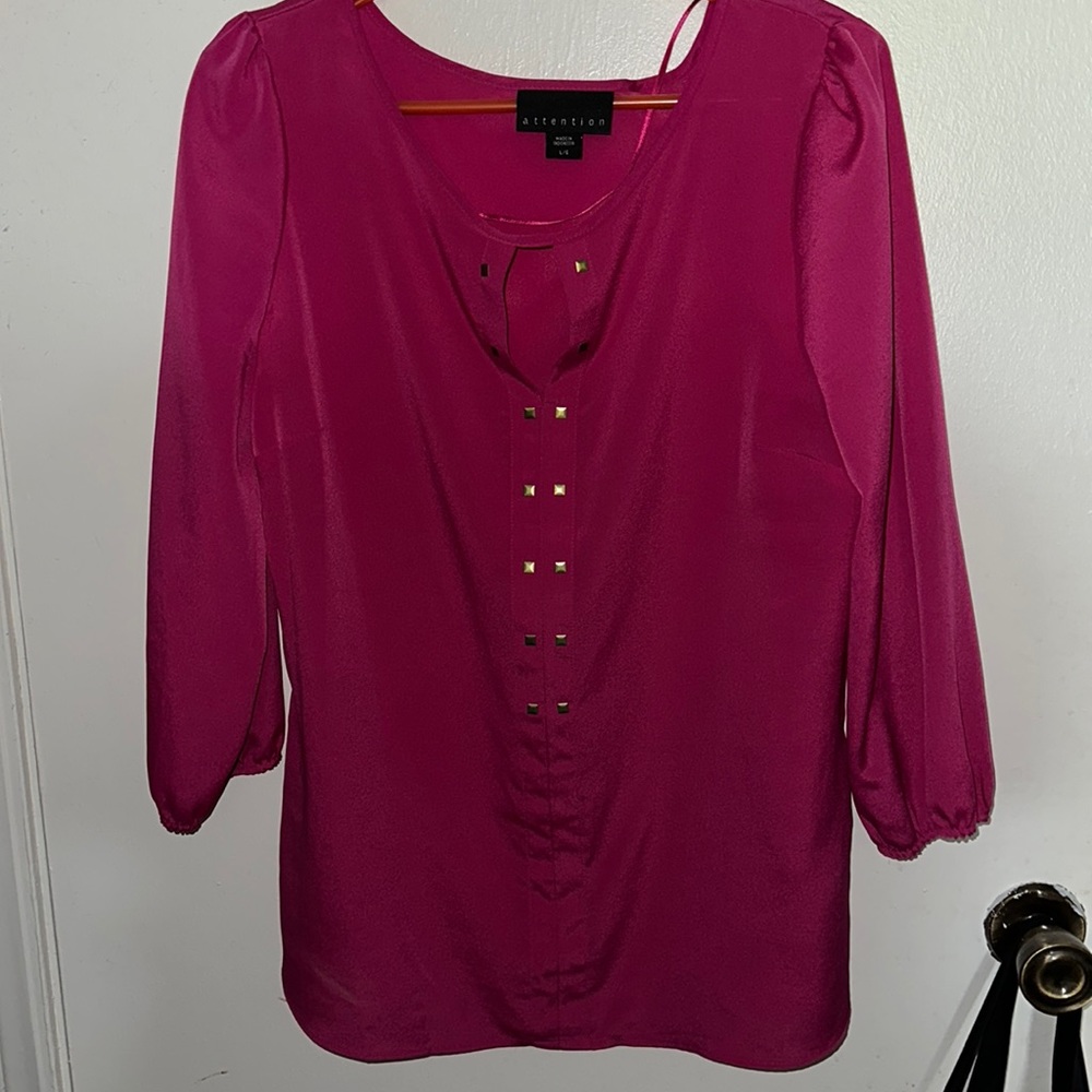 Large dark pink fuchsia top. Size L. Worn maybe a handful of times.